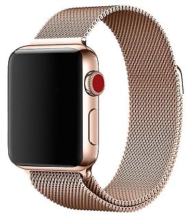 Металлический ремешок миланского плетения для Apple Watch 38/40 mm, розовое золото