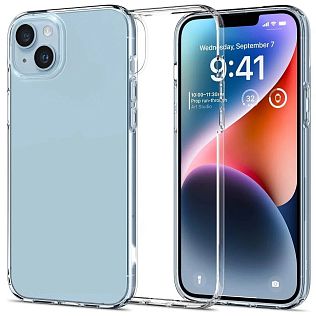 Силиконовый чехол для iPhone 14 Plus, прозрачный