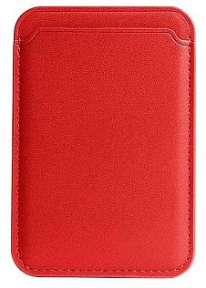 Картхолдер MagSafe Leather Wallet для Apple iPhone, с анимацией, красный