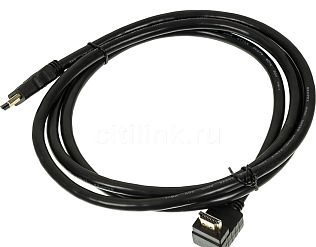 Кабель Cantell HDMI - HDMI с угловым коннектором, Г-образный, 1.8м, черный