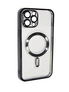 Чехол с алюминиевым бортом Magnetic для Apple iPhone 15 Pro Max, черный