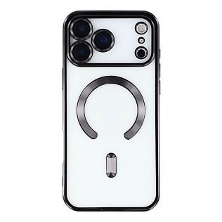 Чехол с алюминиевым бортом Magnetic Apple iPhone 17 Pro, черный