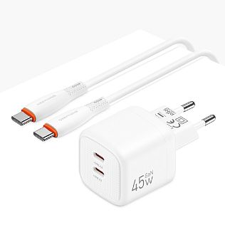 Зарядное устройство Keephone THOMAS Type-C 45w + кабель Type-С, белый