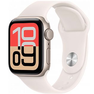 Умные часы Apple Watch Series SE 3 2025 40 мм, Aluminium Case GPS, starlight Sport Band S/M
