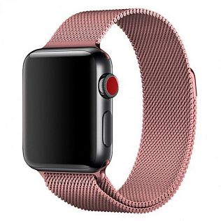 Металлический ремешок миланского плетения для Apple Watch 42/44/45/46/49мм, розовый