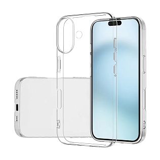 Силиконовый чехол-накладка на Apple iPhone 16, прозрачный