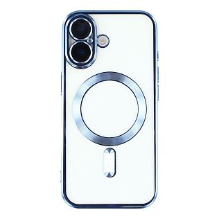 Чехол с алюминиевым бортом Magnetic Apple iPhone 17, голубой