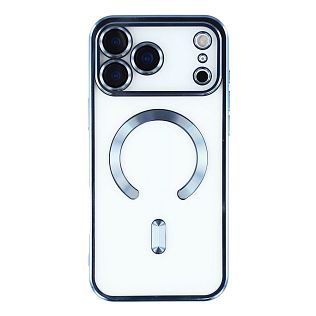 Чехол с алюминиевым бортом Magnetic Apple iPhone 17 Pro, голубой