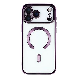 Чехол с алюминиевым бортом Magnetic Apple iPhone 17 Pro Max, фиолетовый