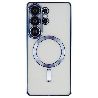 Чехол с алюминиевым бортом Magnetic для Samsung Galaxy S26 Ultra, голубой