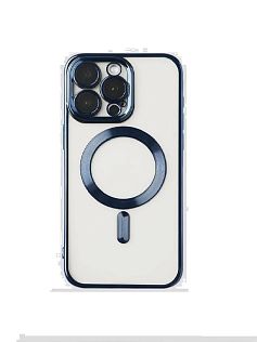 Чехол с алюминиевым бортом Magnetic Apple Iphone 16 Pro, синий