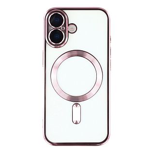 Чехол с алюминиевым бортом Magnetic Apple iPhone 17, розовый
