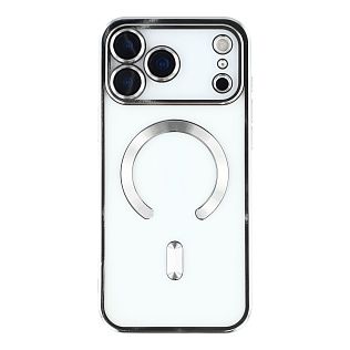 Чехол с алюминиевым бортом Magnetic Apple iPhone 17 Pro Max, серебро