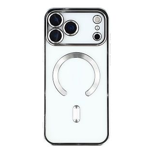 Чехол с алюминиевым бортом Magnetic Apple iPhone 17 Pro, серебро