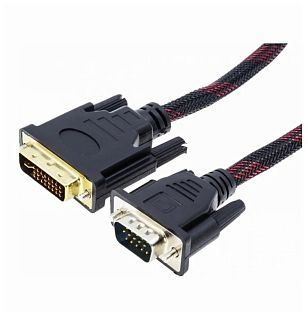 Кабель Cantell DVI-I - VGA, 1.5м, черный