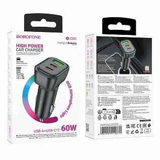 Автомобильное зарядное устройство Borofone Z28C 60w, черный
