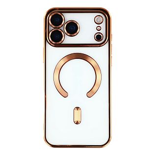 Чехол с алюминиевым бортом Magnetic Apple iPhone 17 Pro Max, бронзовый