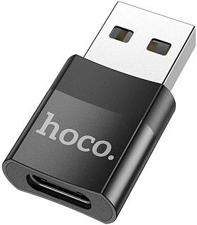 Переходник OTG USB/Type-C 2.0 HOCO UA17, черный