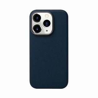 Чехол MagSafe кожаный для Apple iPhone 15 Pro, темно-синий