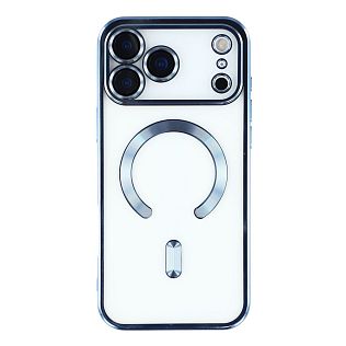 Чехол с алюминиевым бортом Magnetic Apple iPhone 17 Pro Max, голубой
