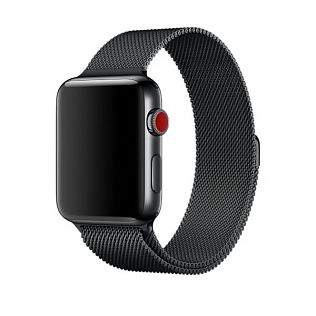 Металлический ремешок миланского плетения для Apple Watch 38/40 mm, черный