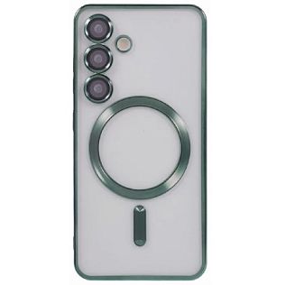 Чехол с алюминиевым бортом Magnetic для Samsung Galaxy S25 Plus, зеленый