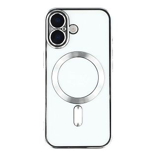 Чехол с алюминиевым бортом Magnetic Apple iPhone 17, серебро