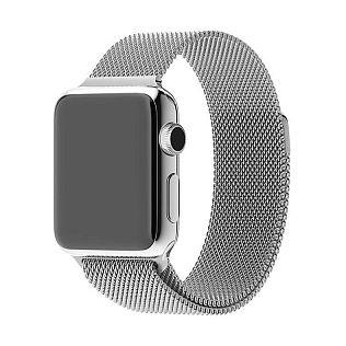 Металлический ремешок миланского плетения для Apple Watch 42/44/45/46/49мм, серебристый