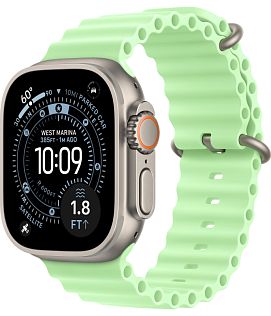 Умные часы Apple Watch Ultra 3 2025 49mm Natural Titanium Case GPS + Cellular, Neon Green Ocean Band
