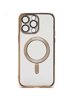 Чехол с алюминиевым бортом Magnetic Apple Iphone 16 Pro, бронзовый