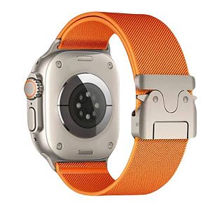 Нейлоновый ремешок для Apple Watch 42/44/45/46/49 mm, застежка "Кобра", оранжевый
