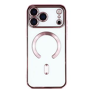 Чехол с алюминиевым бортом Magnetic Apple iPhone 17 Pro Max, розовый