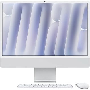 Моноблок Apple iMac 24 2024 M4 (8-core CPU/16GB/256Gb/8-Core GPU), (MWUC3), серебряный