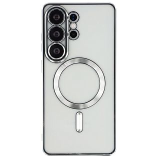 Чехол с алюминиевым бортом Magnetic для Samsung Galaxy S26 Ultra, серебро
