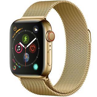 Металлический ремешок миланского плетения для Apple Watch 42/44/45/46/49мм, золотой