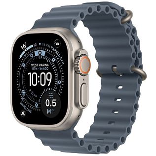 Умные часы Apple Watch Ultra 3 2025 49mm Natural Titanium Case GPS + Cellular, Anchor Blue Ocean Band